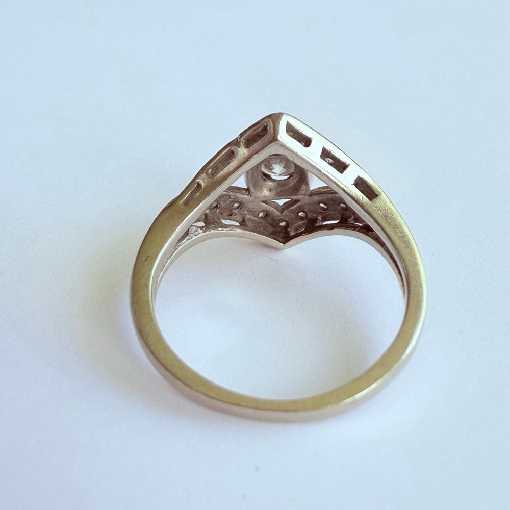 Estate Art Deco 14K Gold Custom .50 CT Solitaire Diamond Antique Engagement Ring - Picture 8 of 13